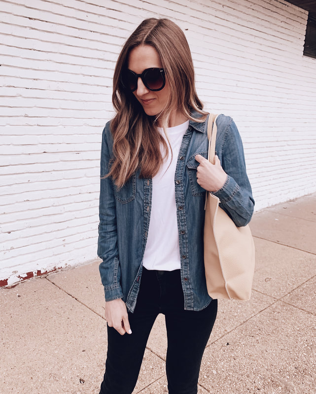 Teacher Style and a Little Chambray With Walmart - Sunsets and Stilettos