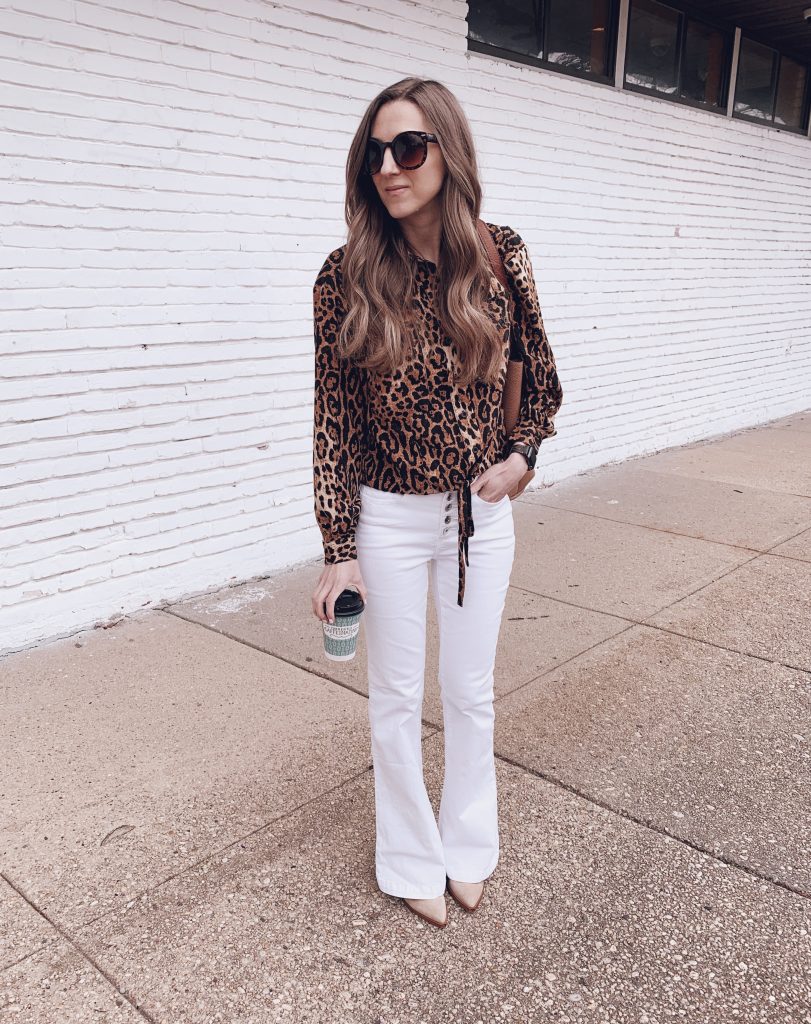 Printed white hot sale jeans