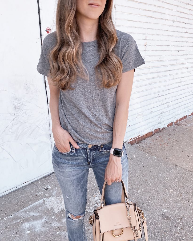 nordstrom anniversary sale outfit madewell crewneck t shirt