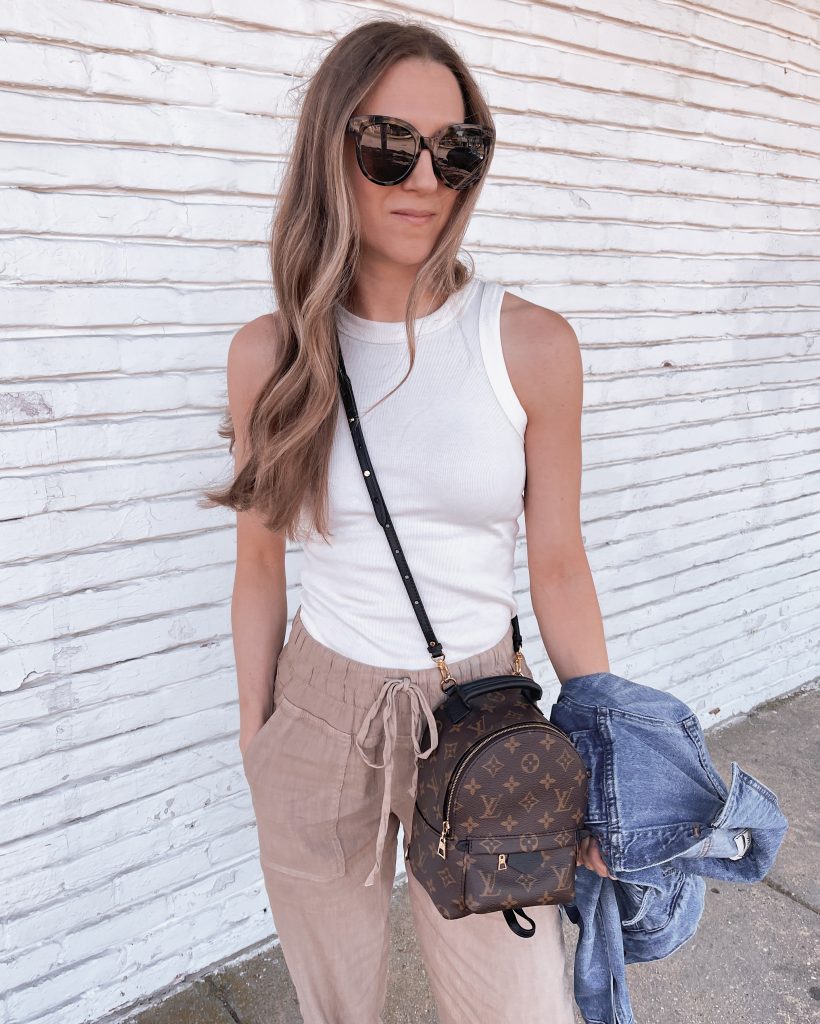 Summer dress in fall  Louis vuitton palm springs mini, Mini backpack  outfit, Backpack outfit